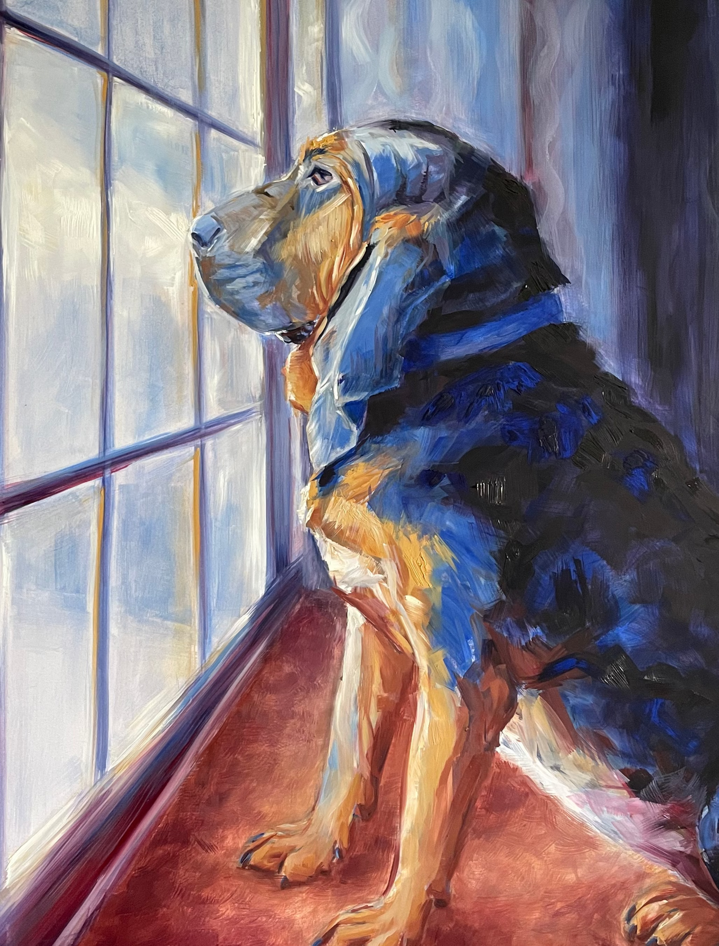"Bloodhound Blues" Oil Painting