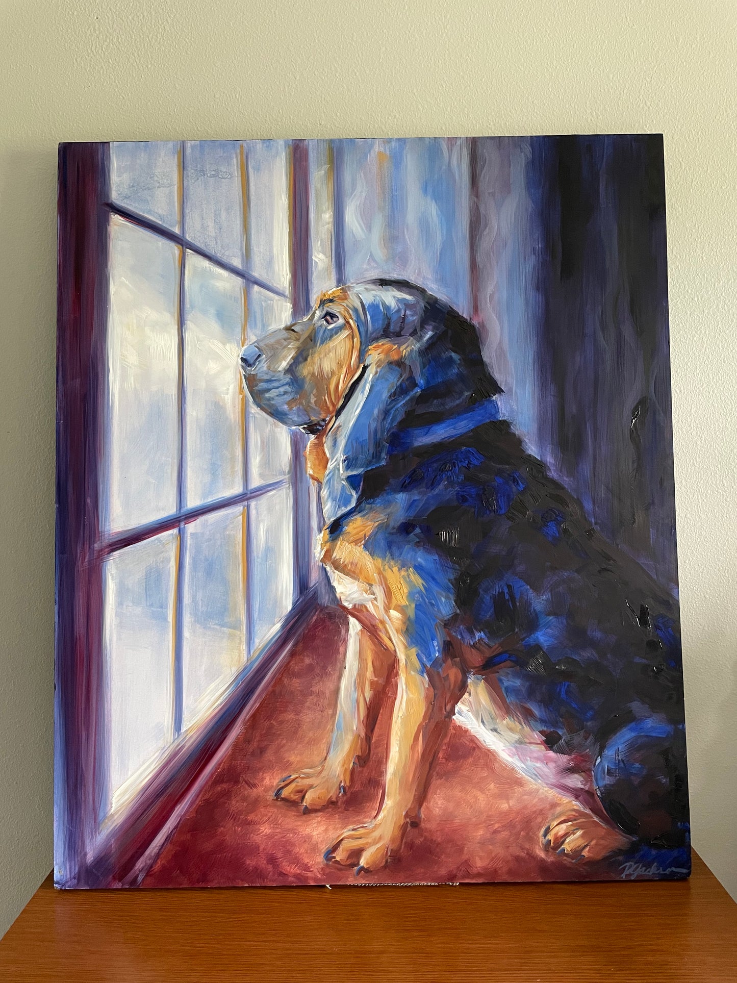 "Bloodhound Blues" Oil Painting