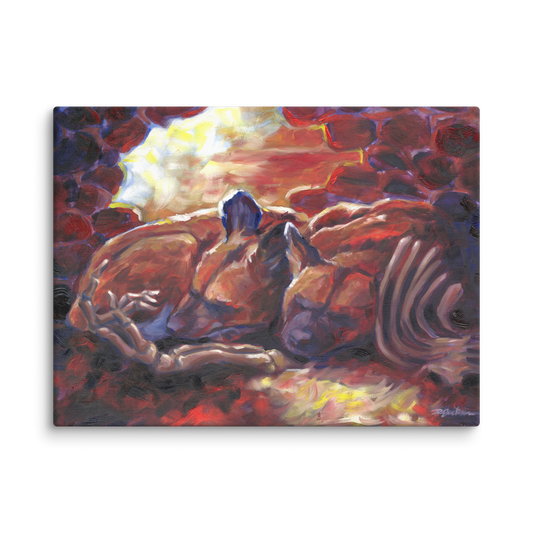 "Dinnertime Snooze" Canvas Print