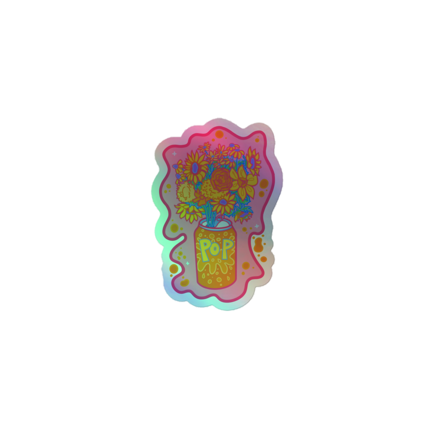 "A Funky Sip" Holographic Sticker