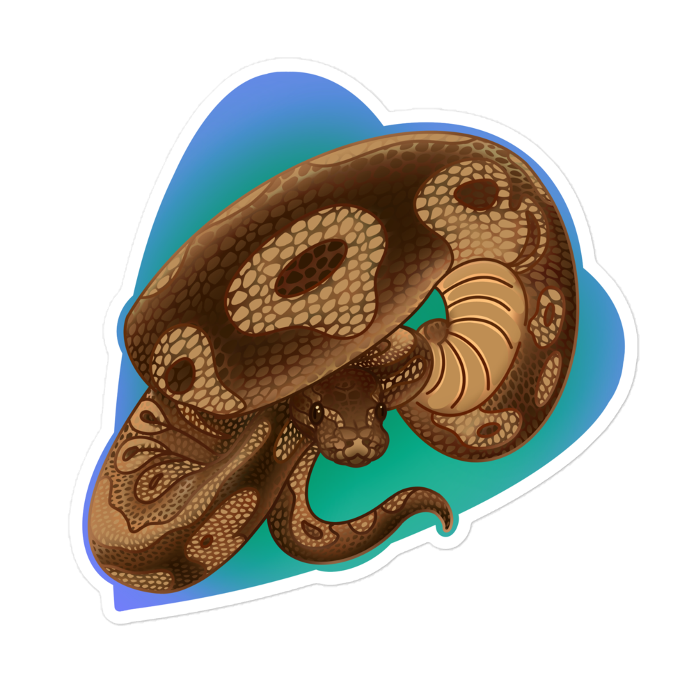 "Ball Python" Sticker – Wild at Hart Studios